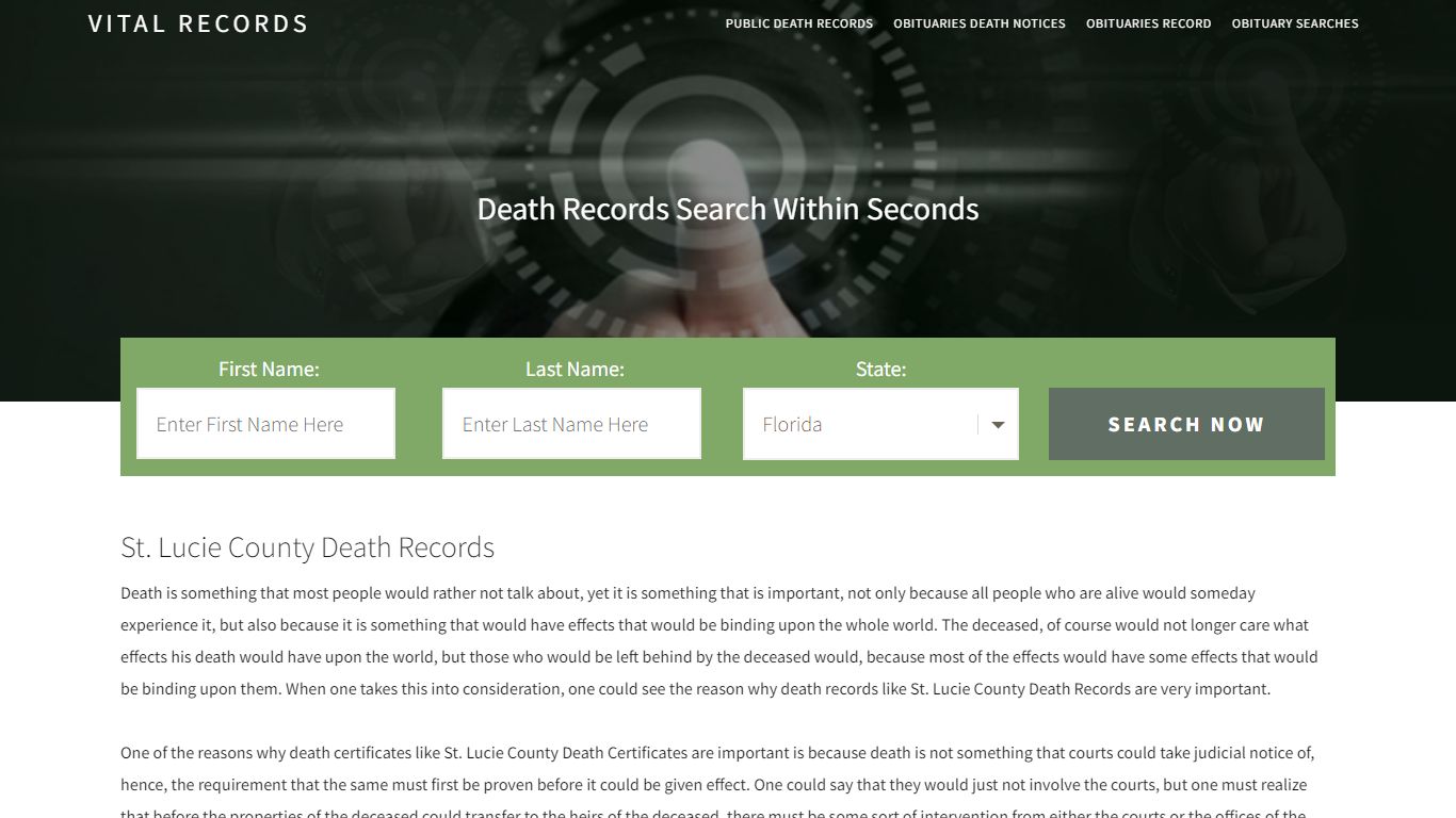 St. Lucie County Death Records |Enter Name and Search|14 ...