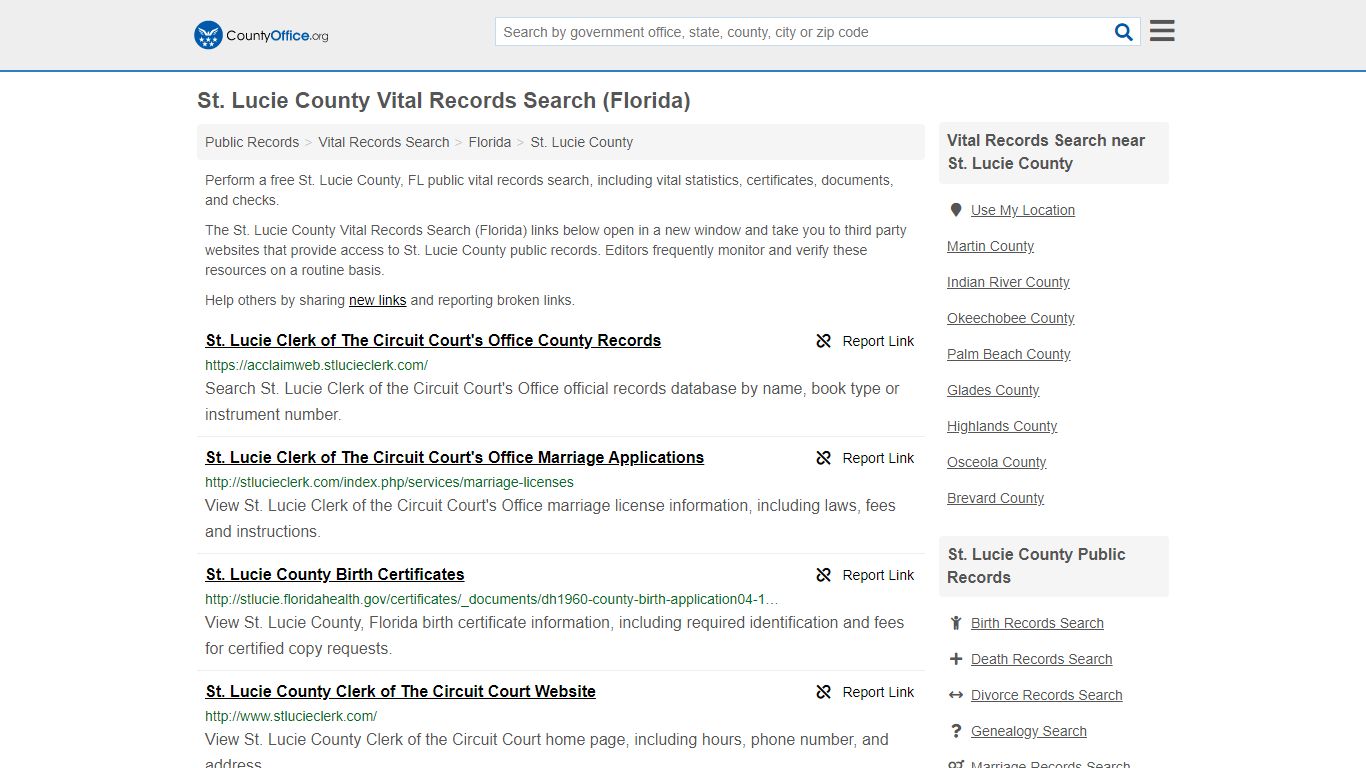 Vital Records Search - St. Lucie County, FL (Birth, Death ...